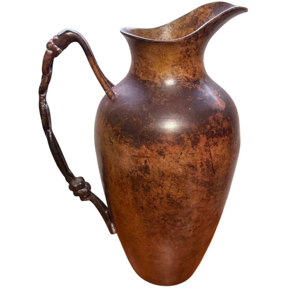 Vintage Made In India Copper Bronze Metal Ewer Pitcher Decorative Vase 7400130CL